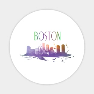 Boston Watercolor skyline Magnet